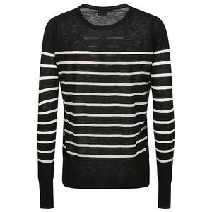 CT PLAGE Women's Striped Fine Knit Sweater Women BLACK Sweaters & Knitwear